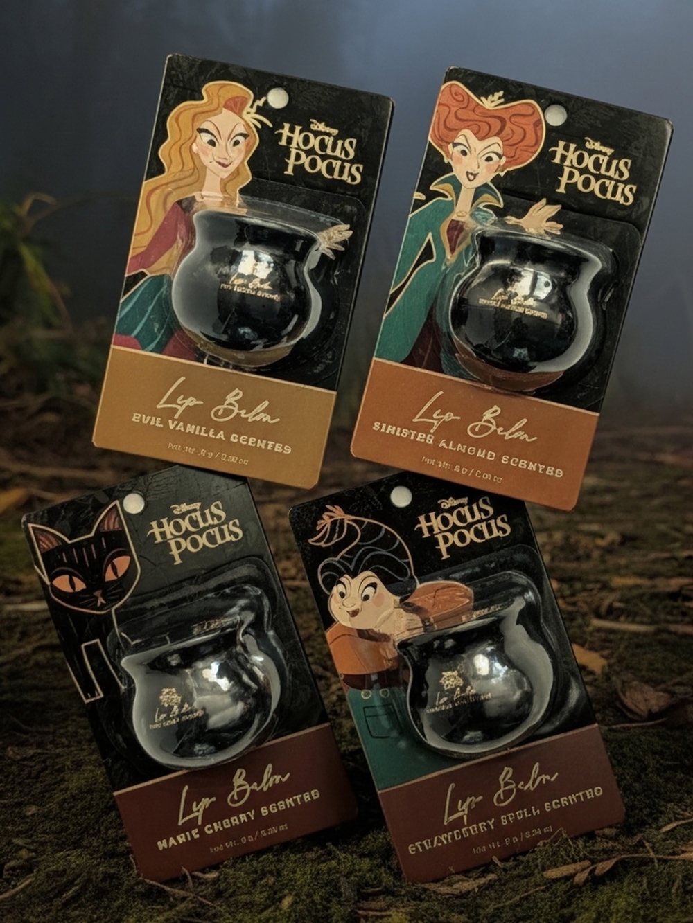 Disney's Hocus Pocus Scented Lip Balm Set of 4, 0.28oz Each - A Halloween Treat!